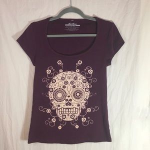 Threadless Tops - Threadless Girly Sugar Skull Tee Shirt Size XL Threadless Tops - Threadless Girly Sugar Skull Tee Shirt Size XL